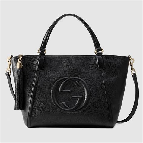 ecco gucci leather|Gucci black leather bag.